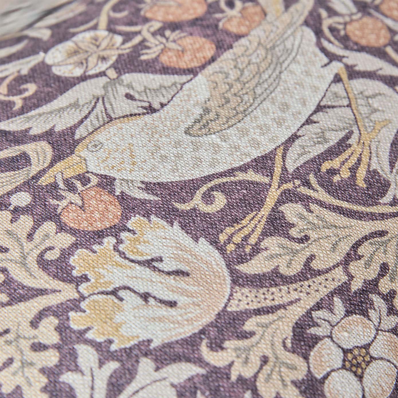 William Morris At Home Strawberry Thief Piped Cushion