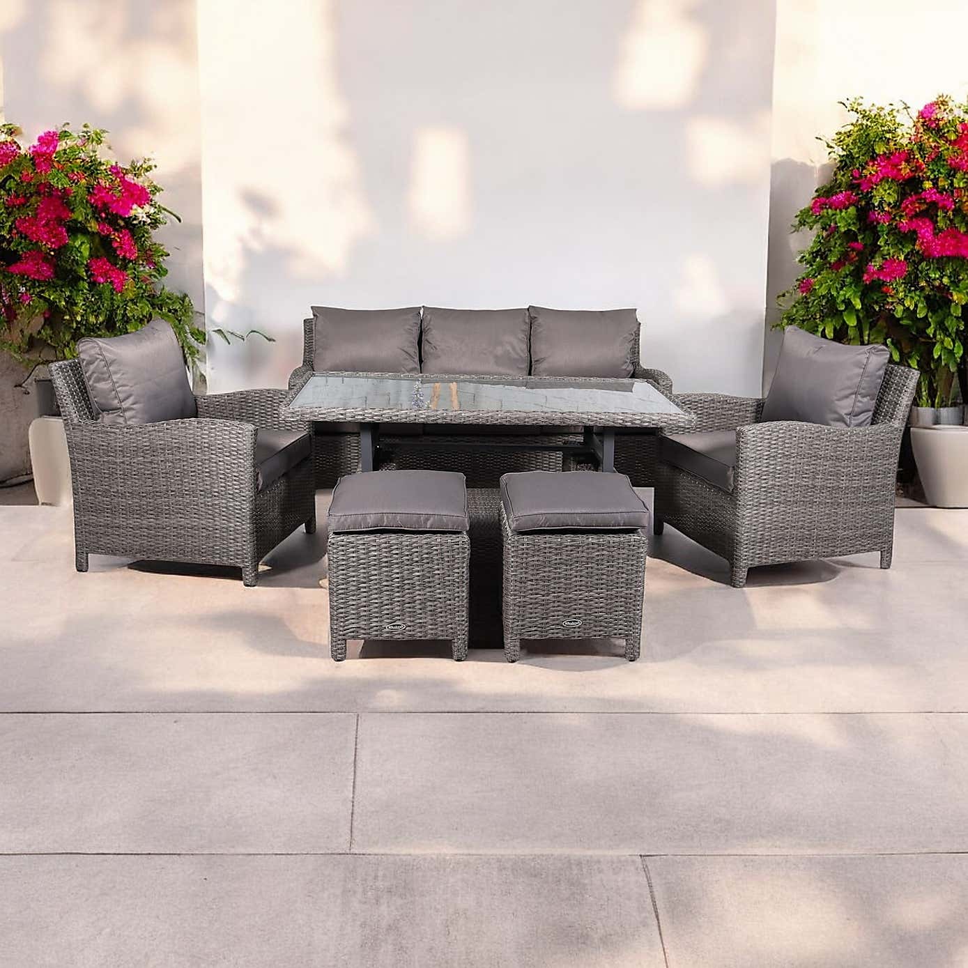 A.Mir Paris 7 Seater Deluxe Outdoor Sofa and Dining Set