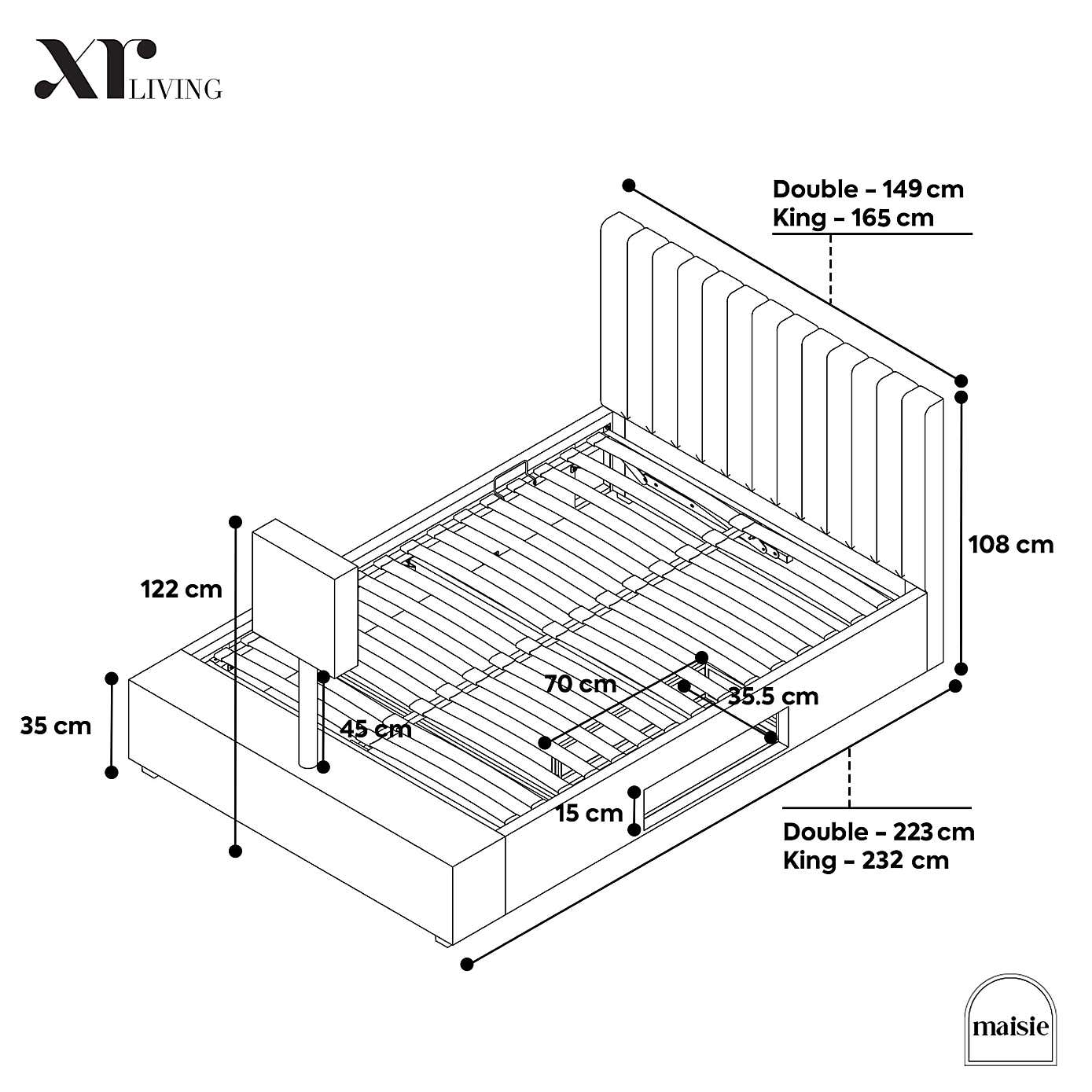 X Rocker Living Maisie LED TV Ottoman Bed Frame