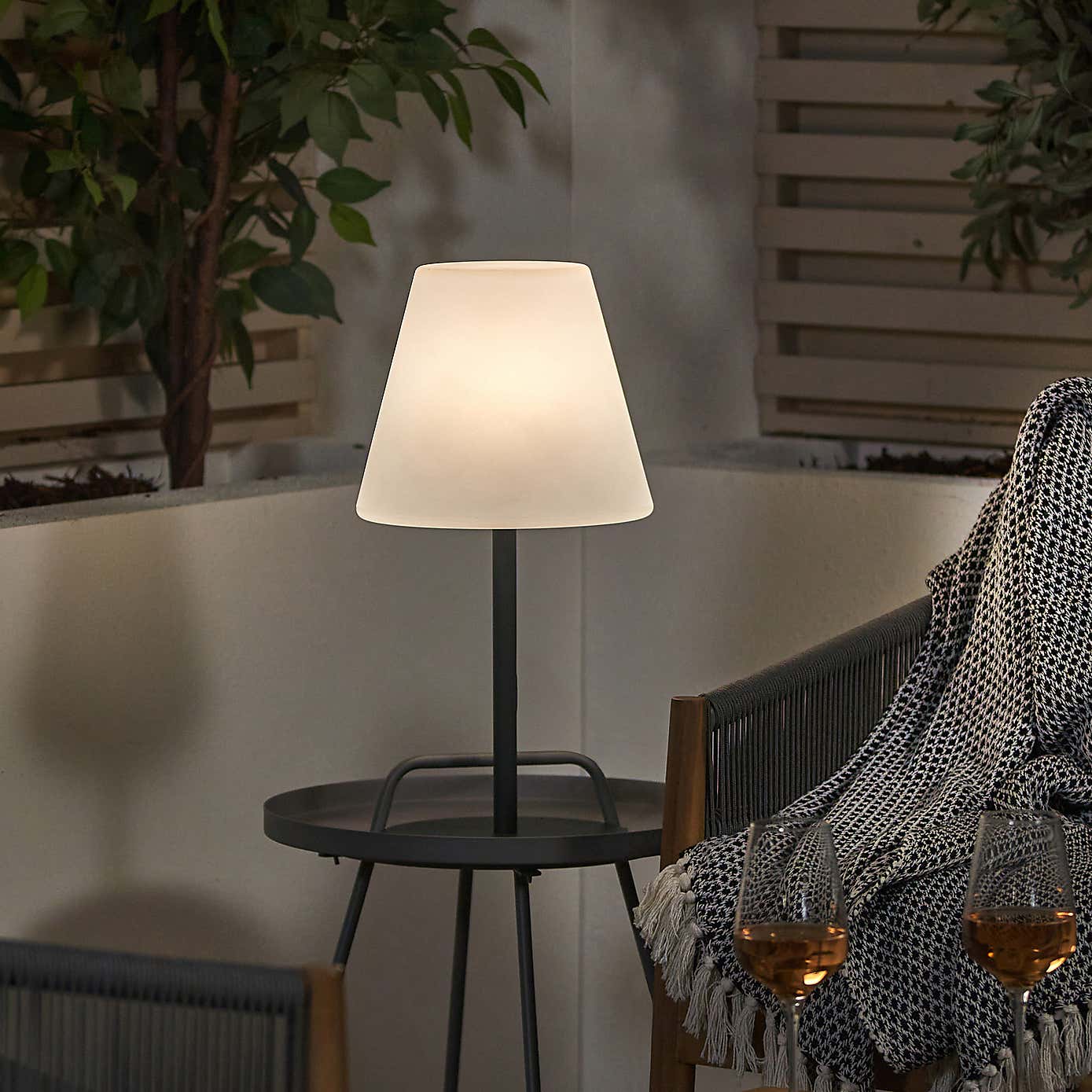 Caltha Rechargable LED Outdoor Table Lamp with Remote Control