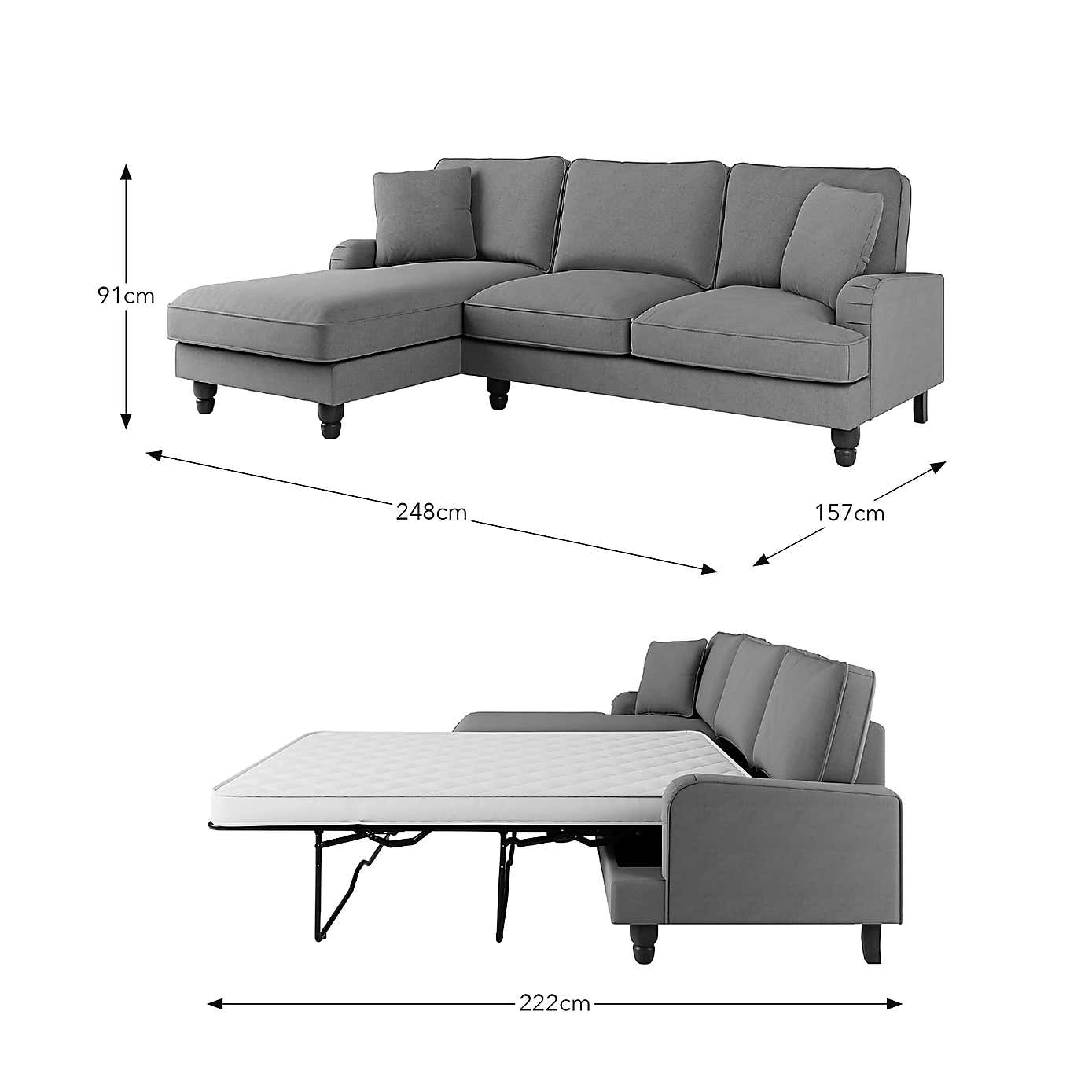Beatrice Flatweave Corner Storage Sofa Bed