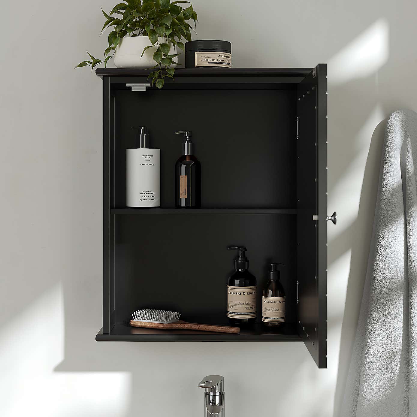 Nautical Mirror Cabinet with Nickel Handle