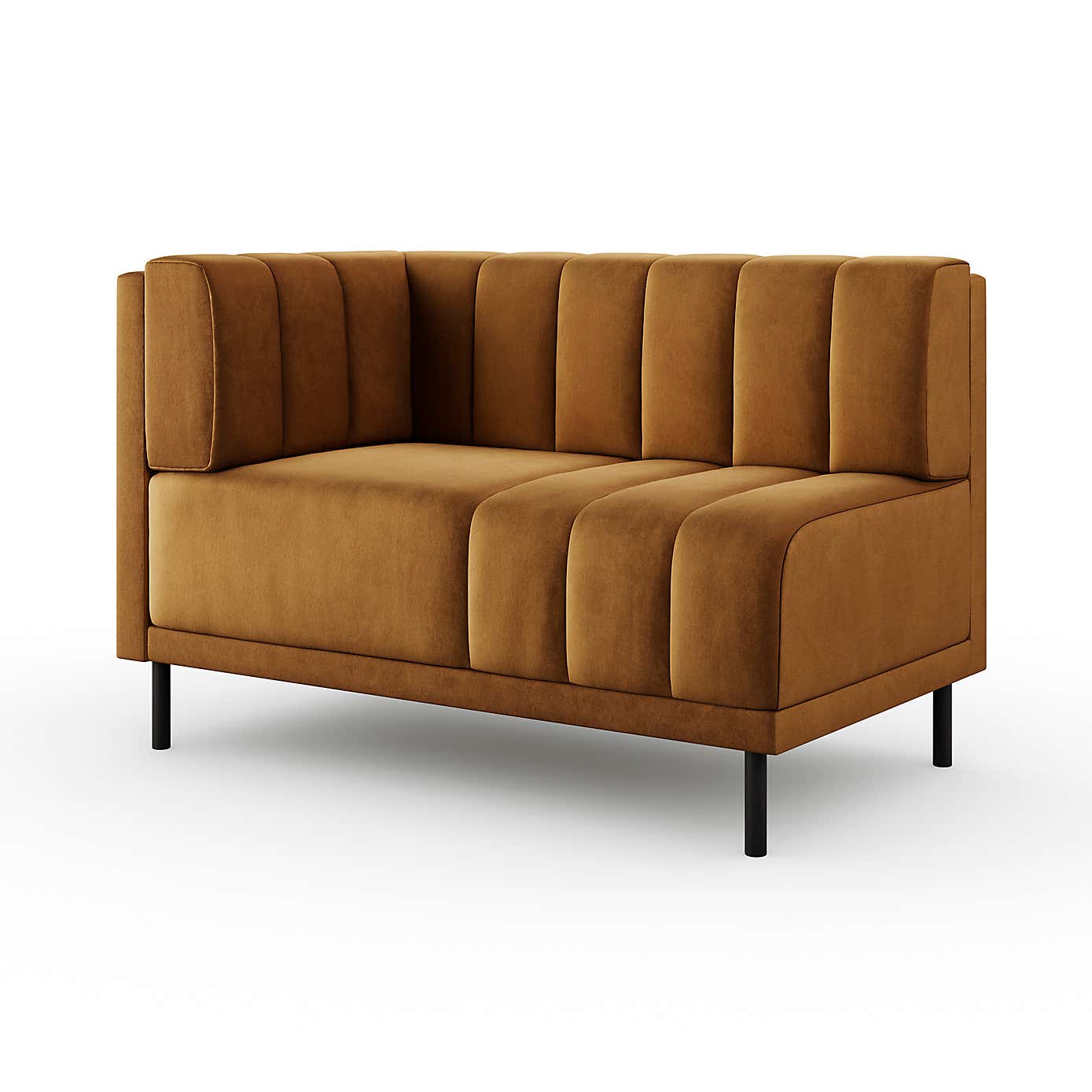 Amali Corner Dining Bench, Matte Plush Velvet