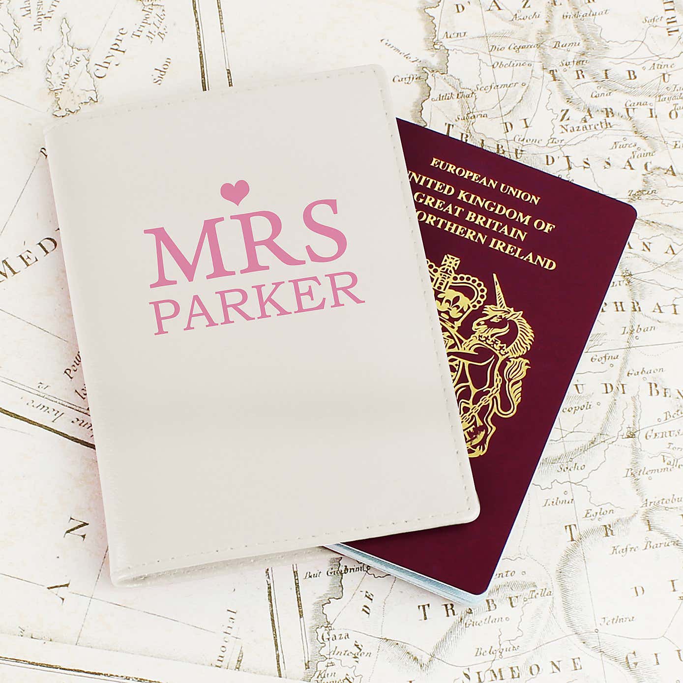 Personalised Set of 2 Mr and Mrs Leather Passport Holders