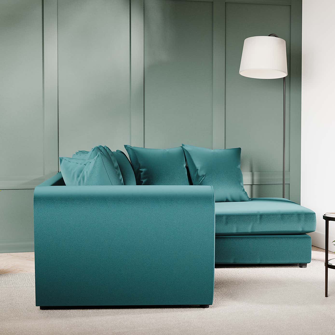 Blake Curved Arm Opulent Velvet Corner Chaise Sofa