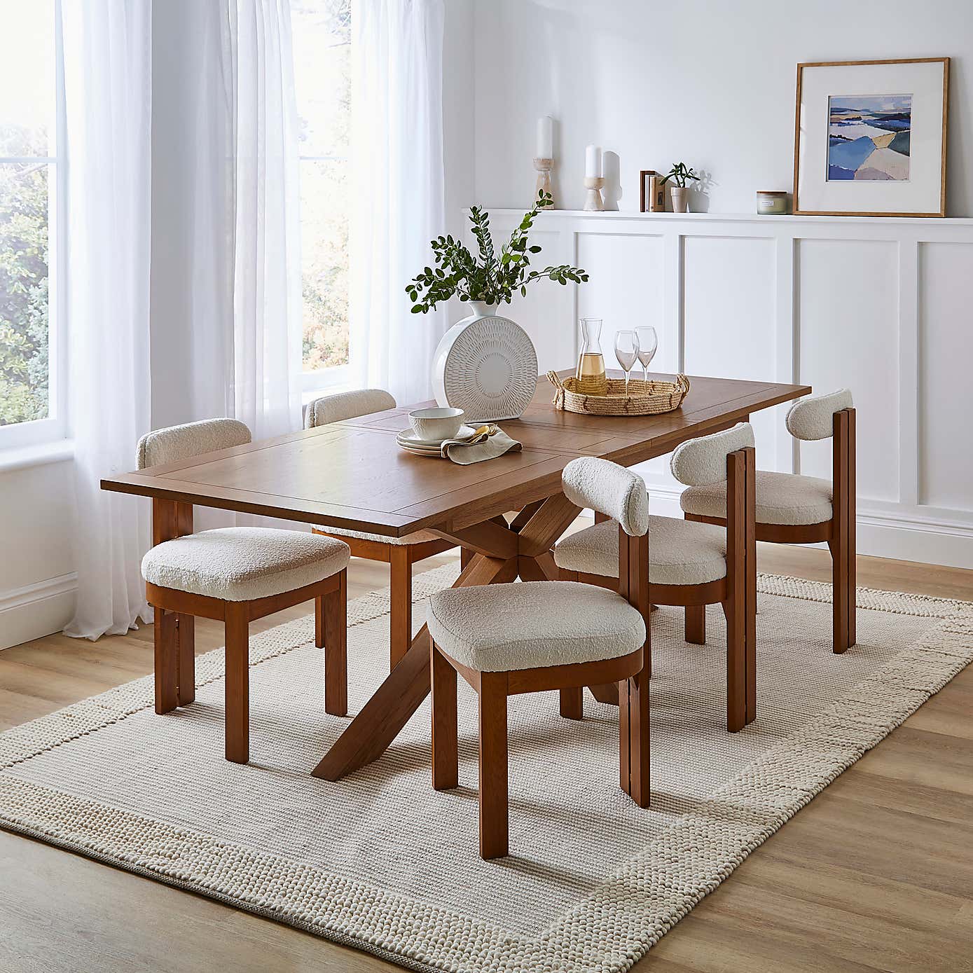 Xavi 10 Seater Rectangular Extendable Dining Table, Oak