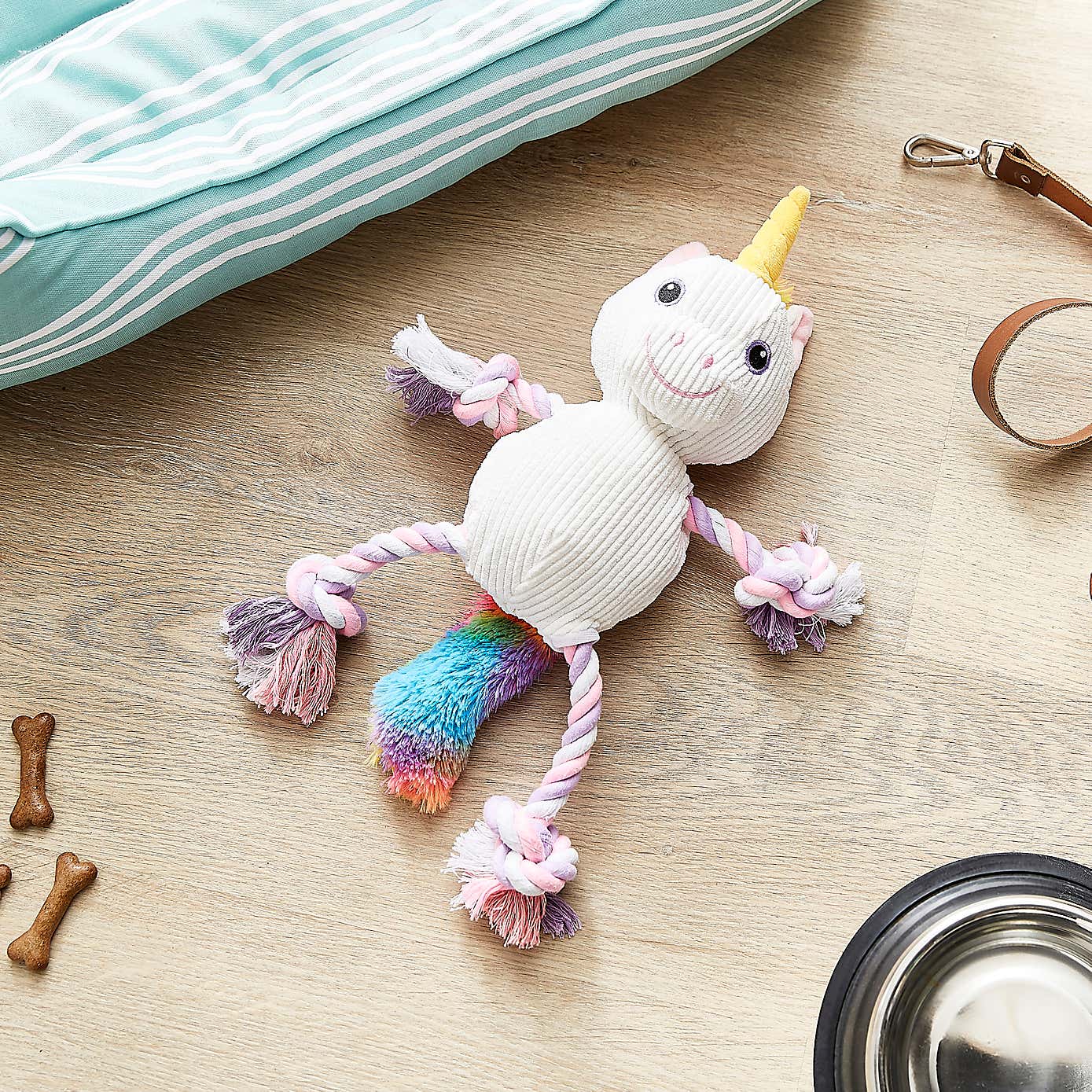 Unicorn Rope Pet Toy with Squeaker
