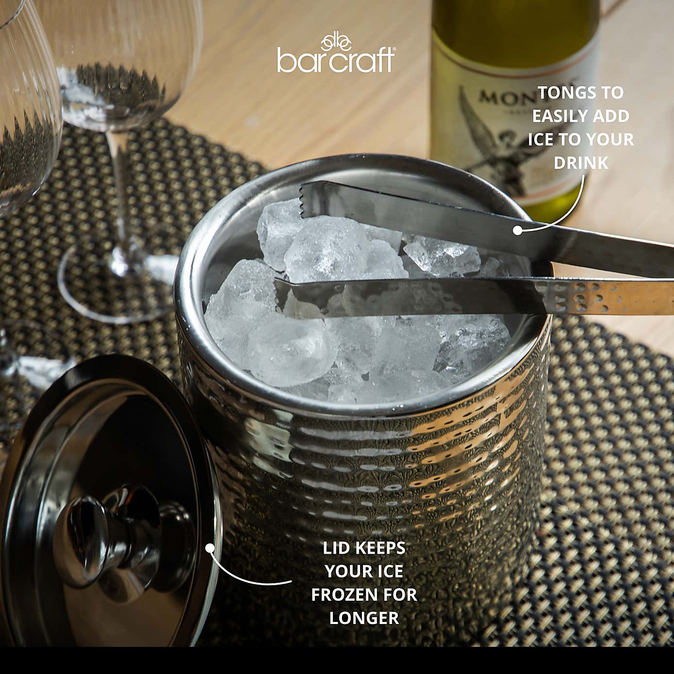 BarCraft Hammered Ice Bucket