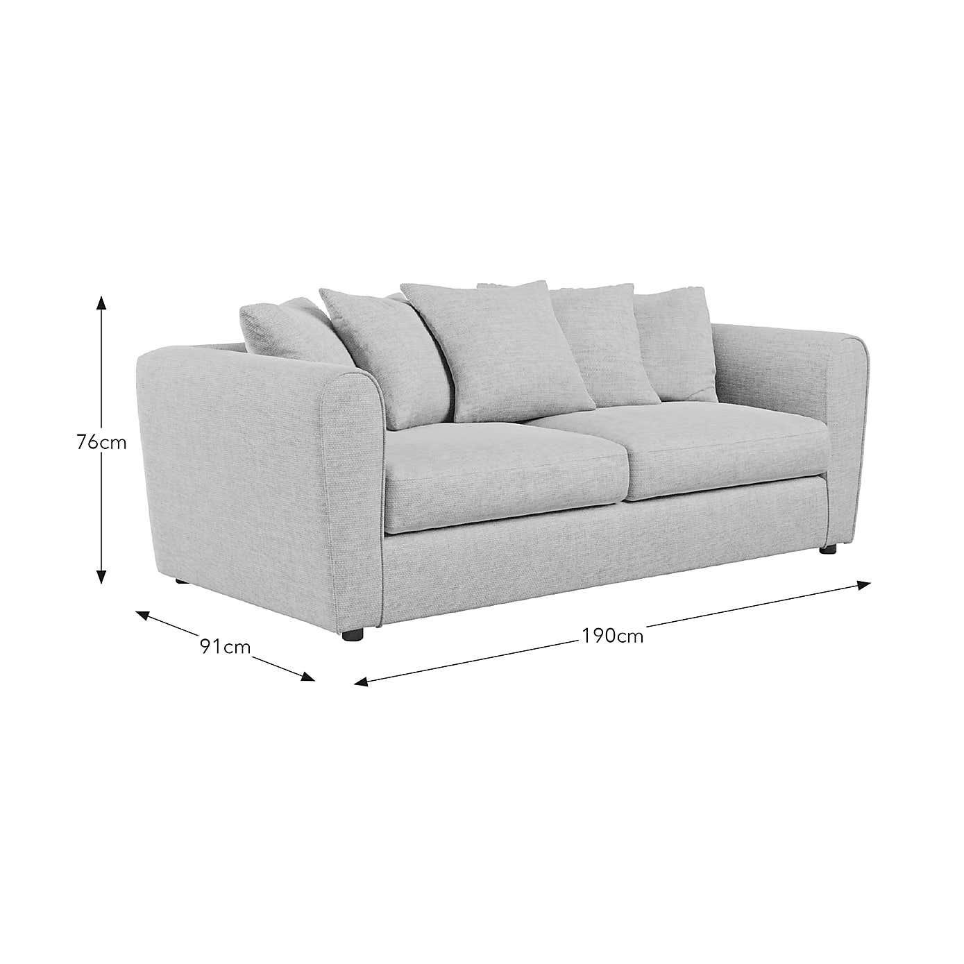 Blake Curved Arm Chunky Chenille 3 Seater Sofa
