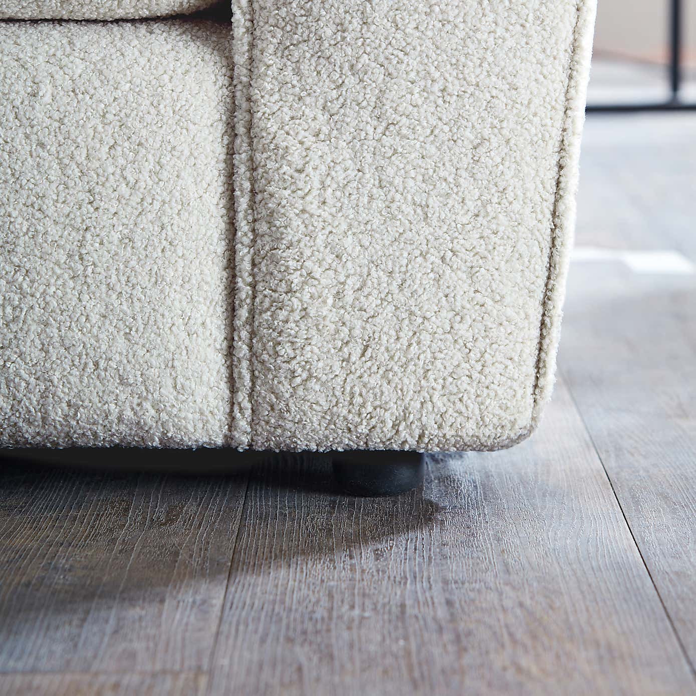 Blake II Cosy Sherpa Quilted Arm 3 Seater Sofa Ivory