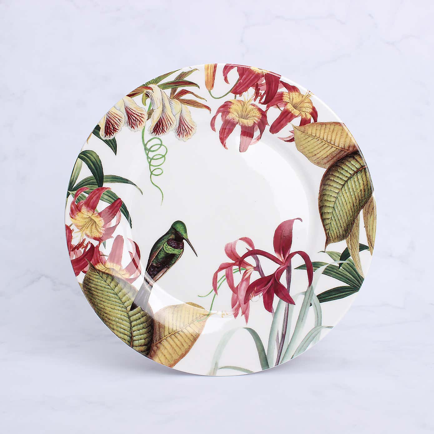 12 Piece Botanical Bird Dinner Set