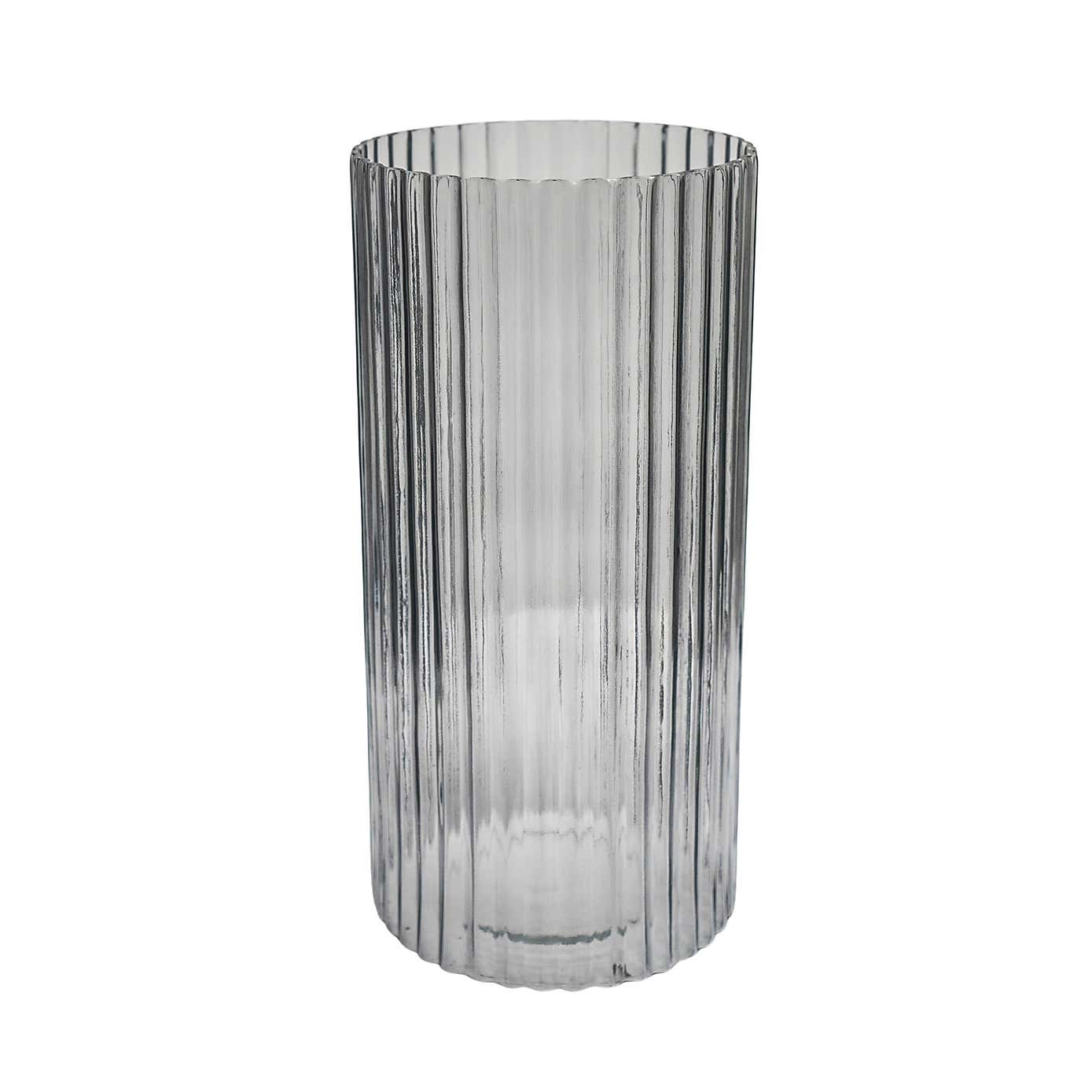 Daphne Ribbed Glass Vase