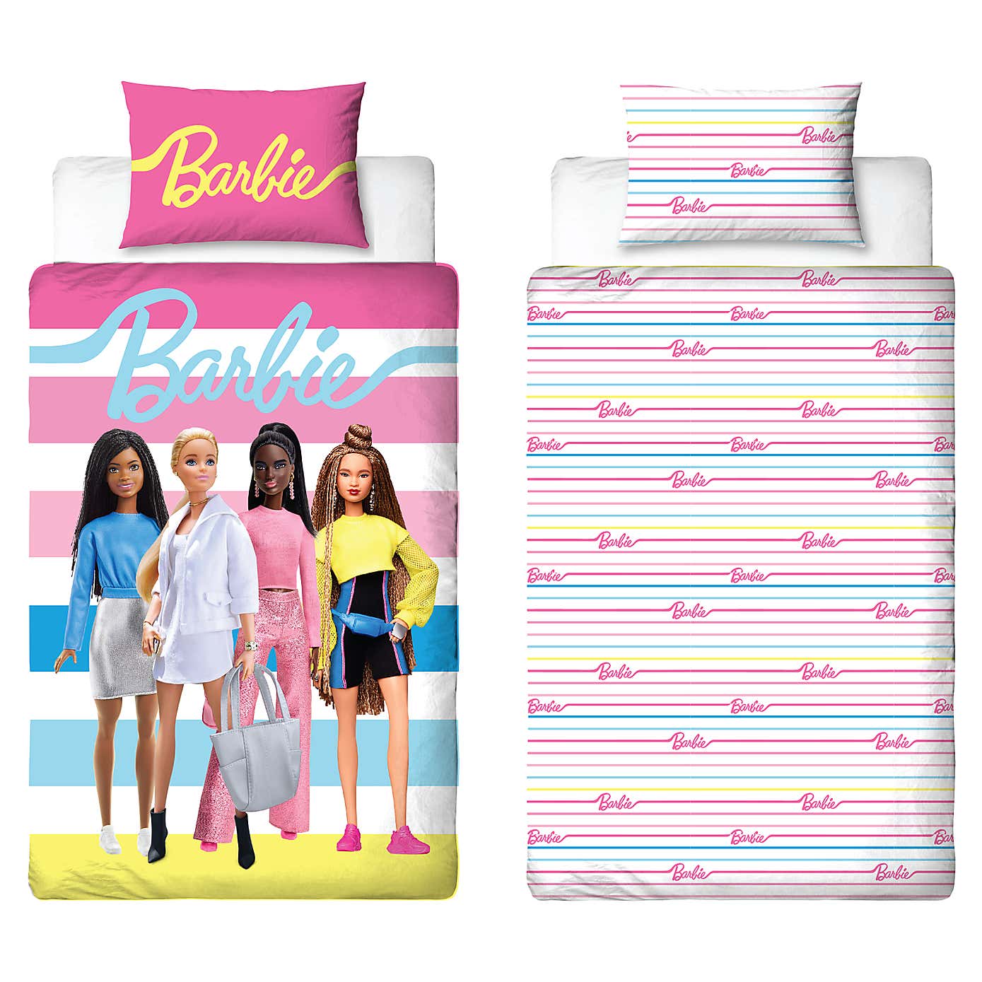 Barbie Unboxed Reversible Single Duvet Cover & Pillowcase Set