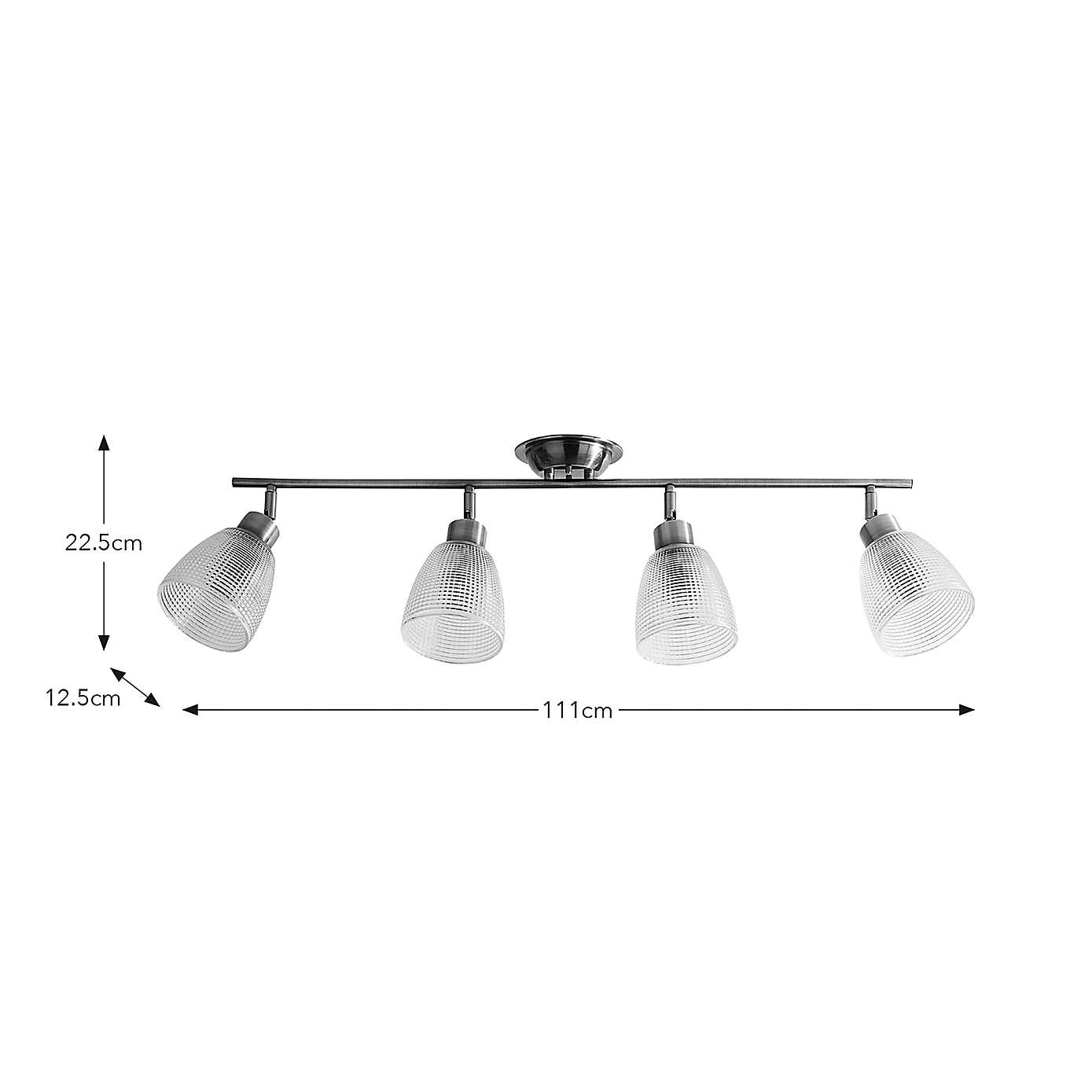 Kibworth Ribbed 4 Light Adjustable Spotlight Bar