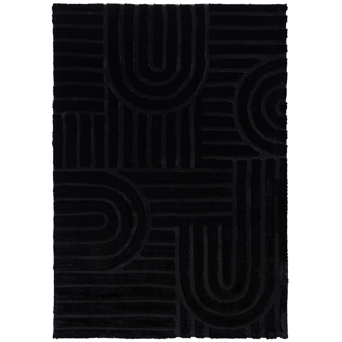 Supersoft Lush Geometric Fux Fur Arch Rug