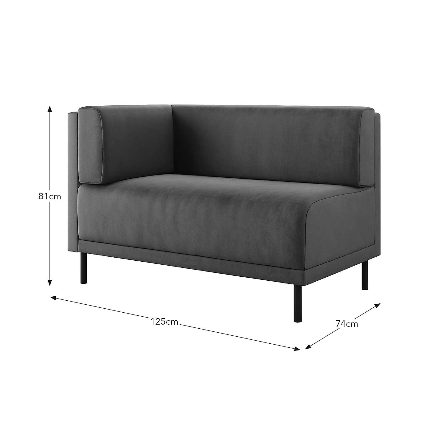 Mae Corner Dining Bench, Matte Plush Velvet
