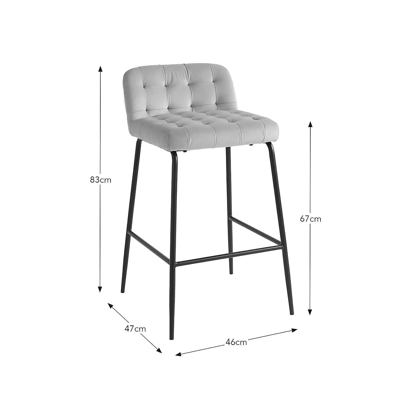 Bodie Counter Height Bar Stool, Velvet