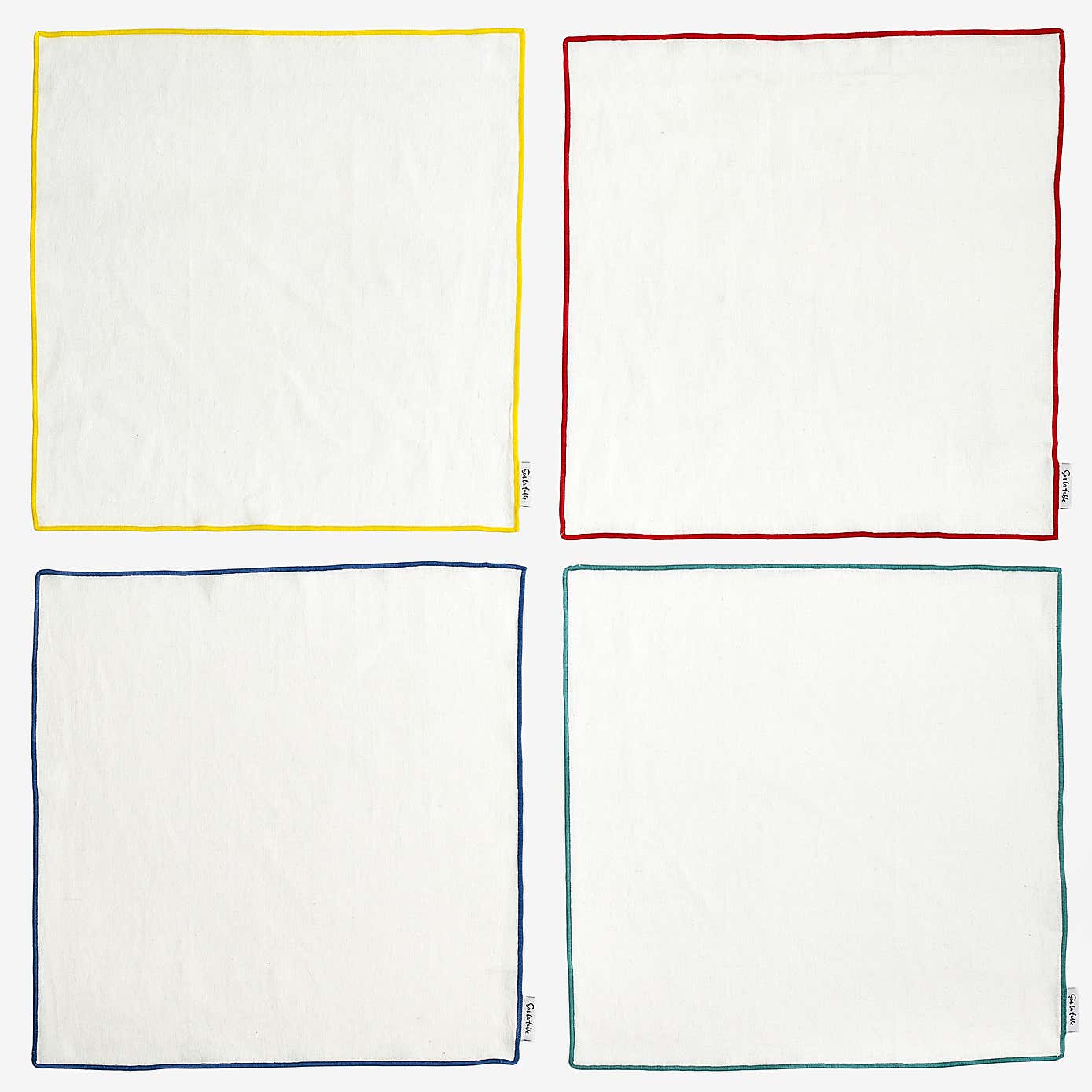 Set of 4 Sur La Table Colour Me Happy Coloured Napkins