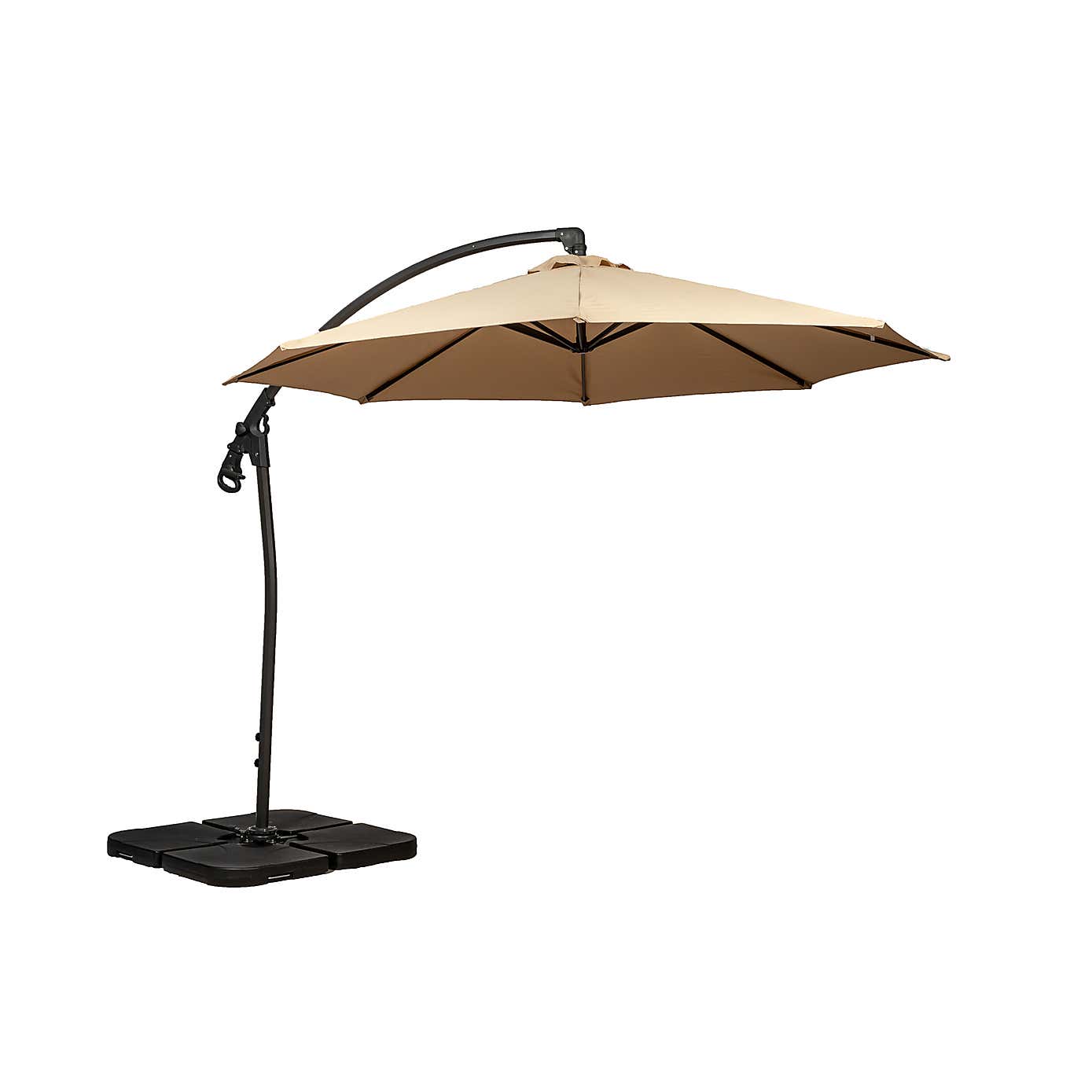 3m Royal Craft Deluxe Pedal Operated Rotational Cantilever Parasol with Cross Stand