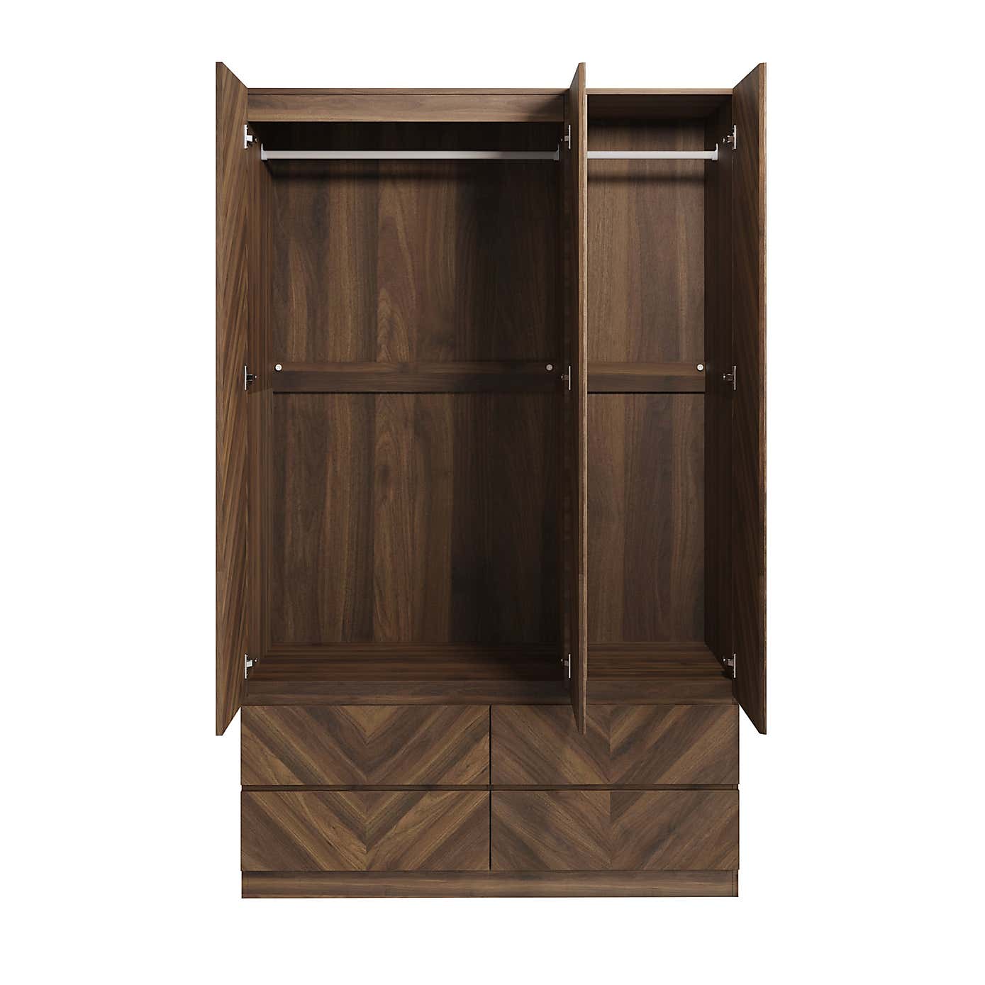 Taranto Triple, 4 Drawer Wardrobe Euro Oak