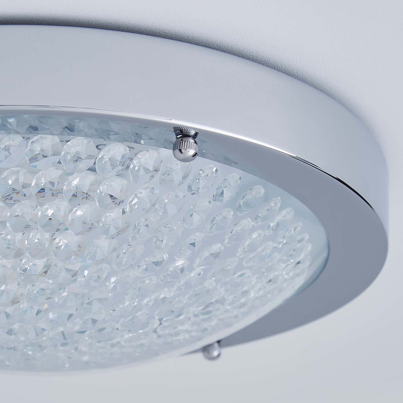 Aegean Crystal Bathroom Flush Ceiling Fitting