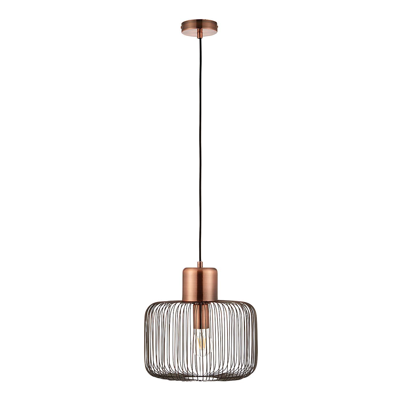 Vogue Nicola Antique Copper Pendant Ceiling Fitting