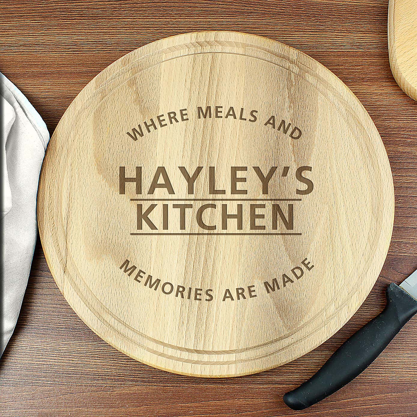 Personalised Meals and Memories Wooden Chopping Board