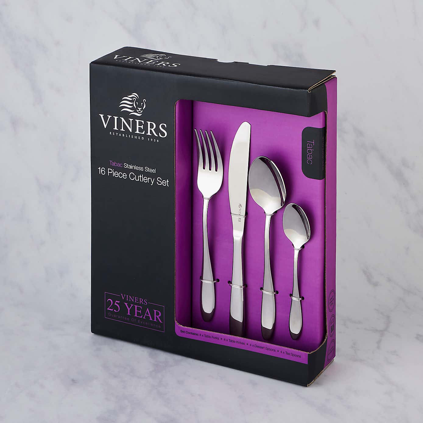 Viners Tabac 16 Piece Stainless Steel Cutlery Set Giftbox