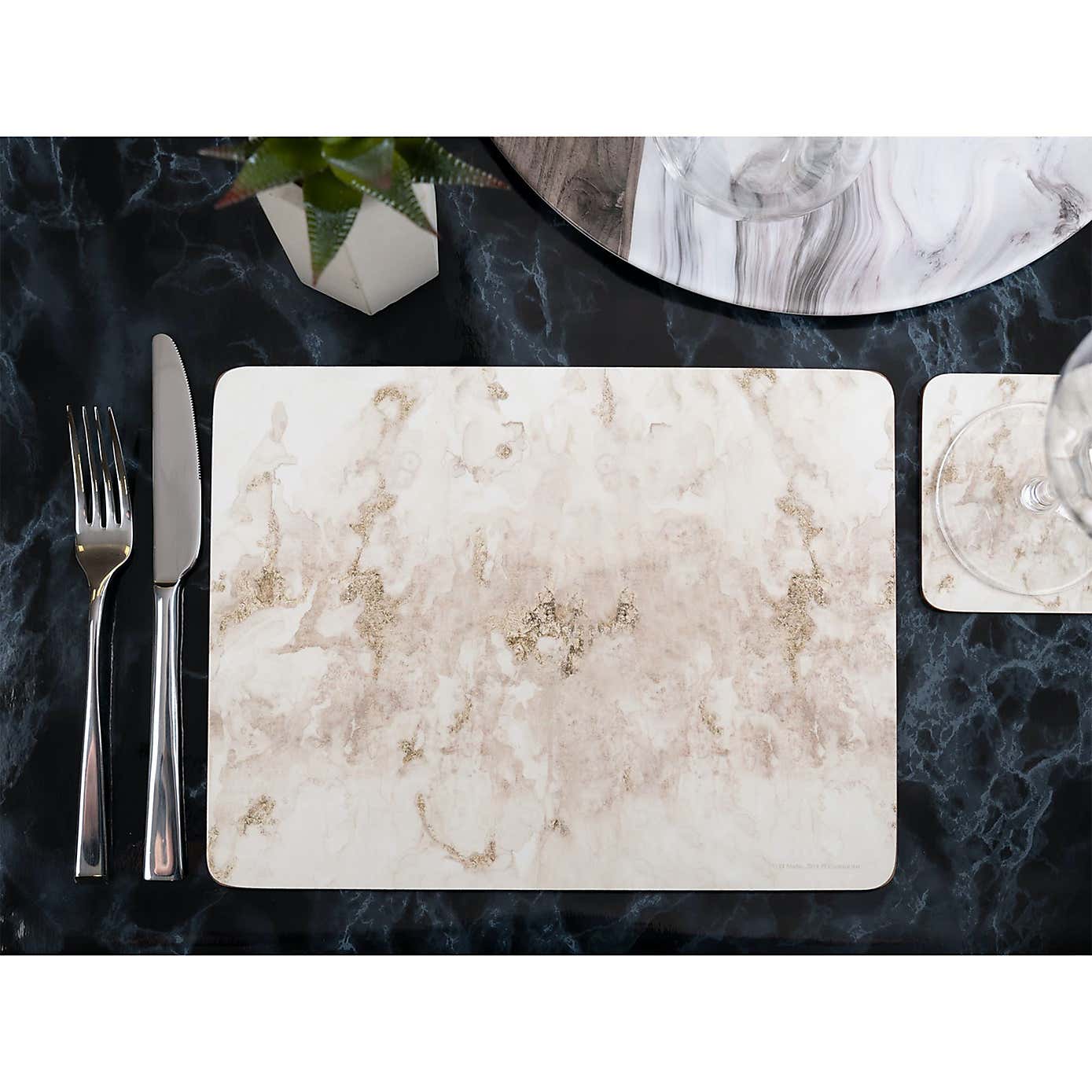 Creative Tops Set of 6 Marbled Wooden Placemats