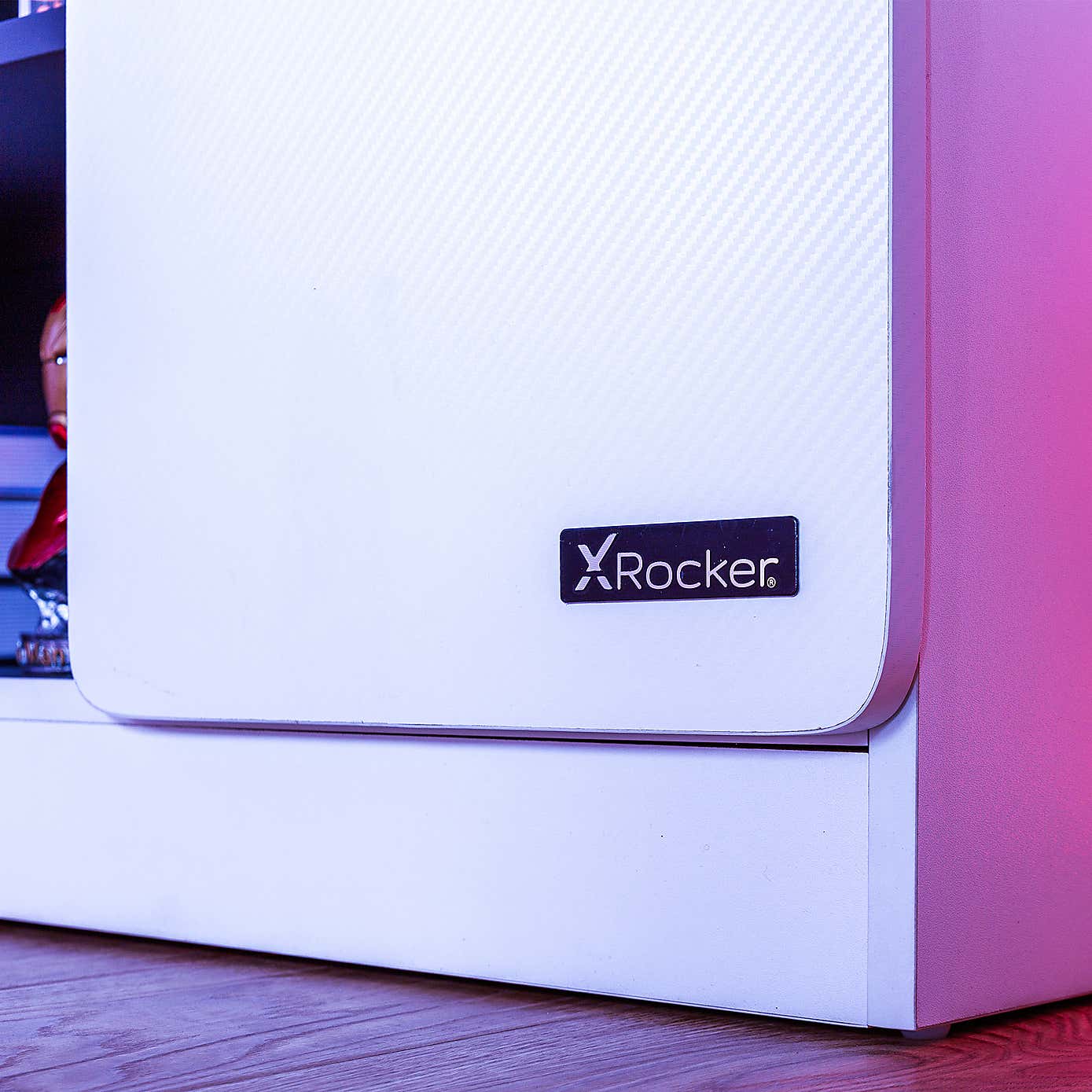 X Rocker White Carbon Tek TV Media Cabinet with Neo Fibre LED