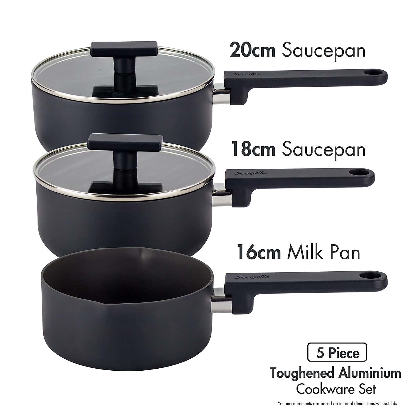 Scoville Ultra Lift Non-stick Aluminum 5 Piece Pan Set