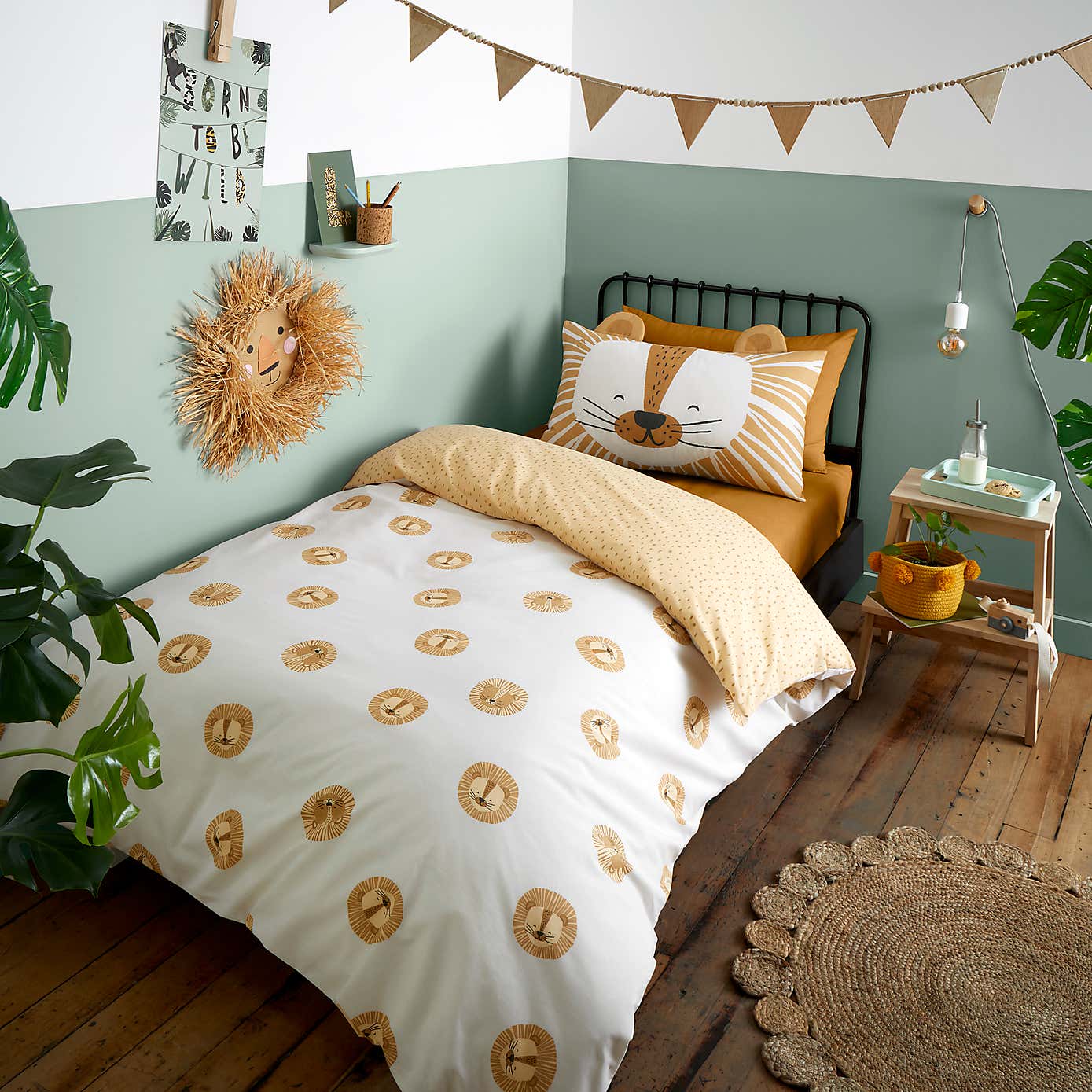 3D Lion Duvet Cover and Pillowcase Set