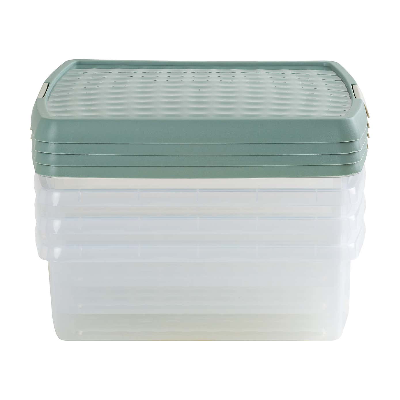Wham Clip Pack of 4 Square Storage Boxes With Lids