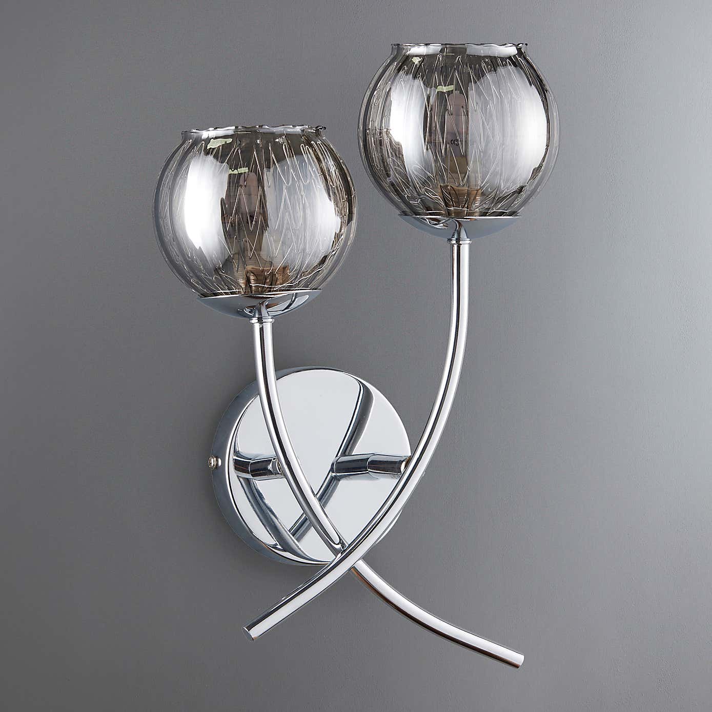 Arta 2 Light Chrome Wall Light