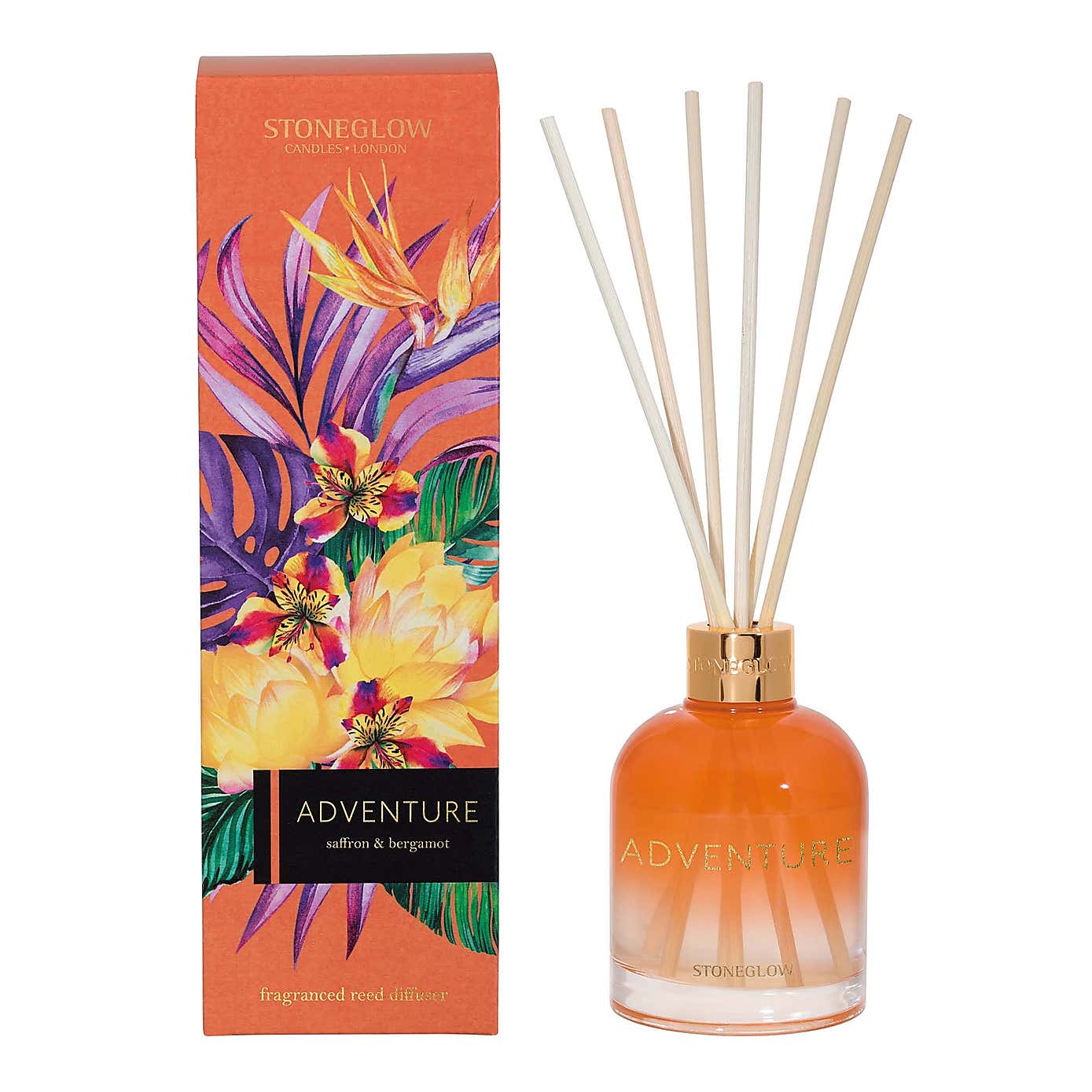 Stoneglow Infusion Saffron Bergamot Orange Adventure Reed Diffuser