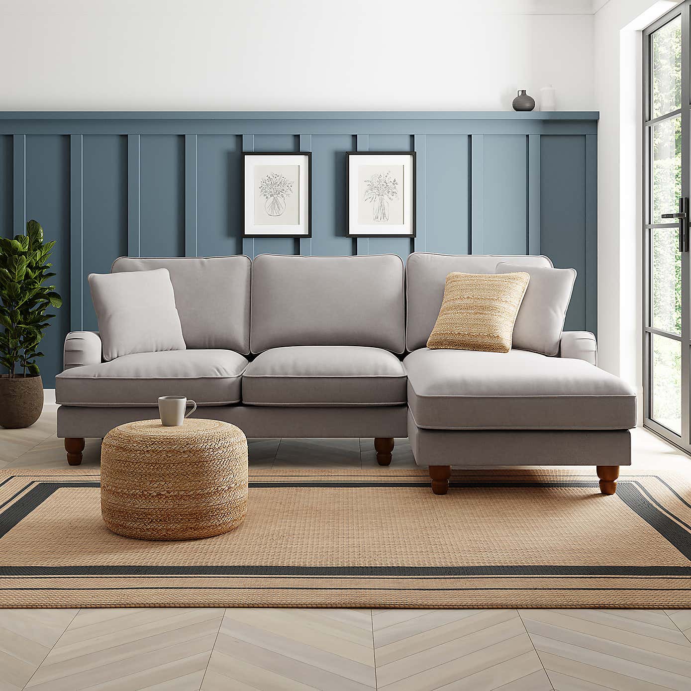 Beatrice Flatweave Corner Storage Sofa Bed