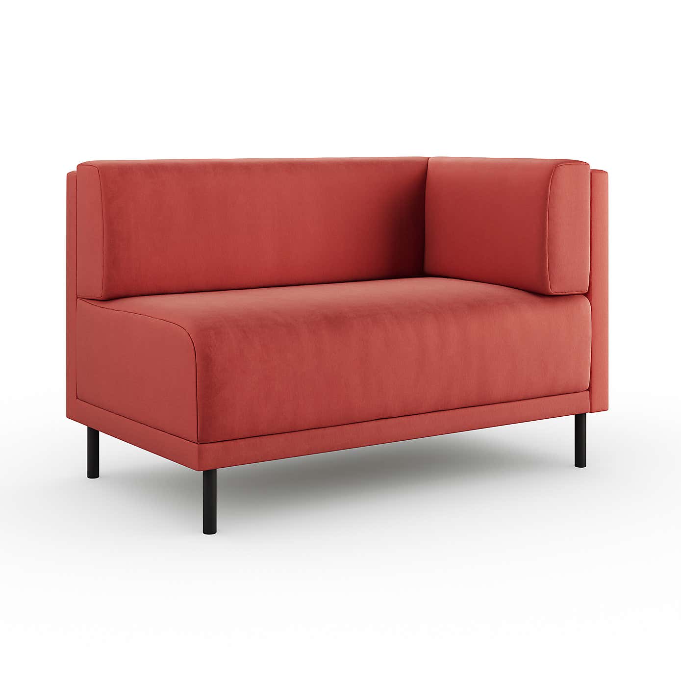 Mae Corner Dining Bench, Matte Plush Velvet