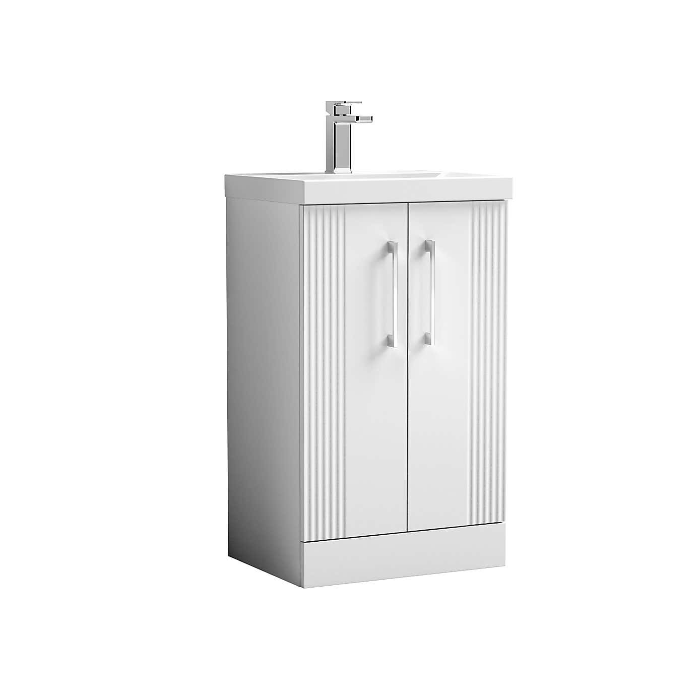 Deco Floor Standing 2 Door Vanity Unit with Basin