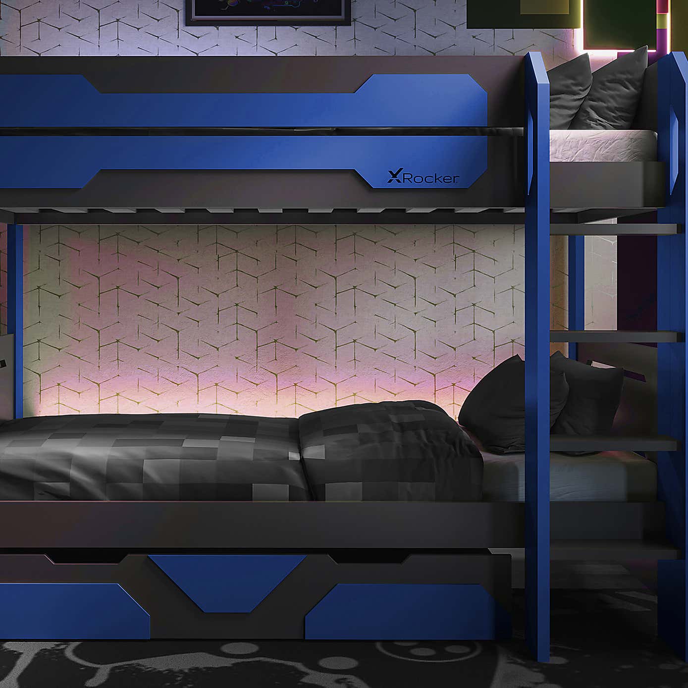 X Rocker Battalion Gaming Bunk Bed with Trundle