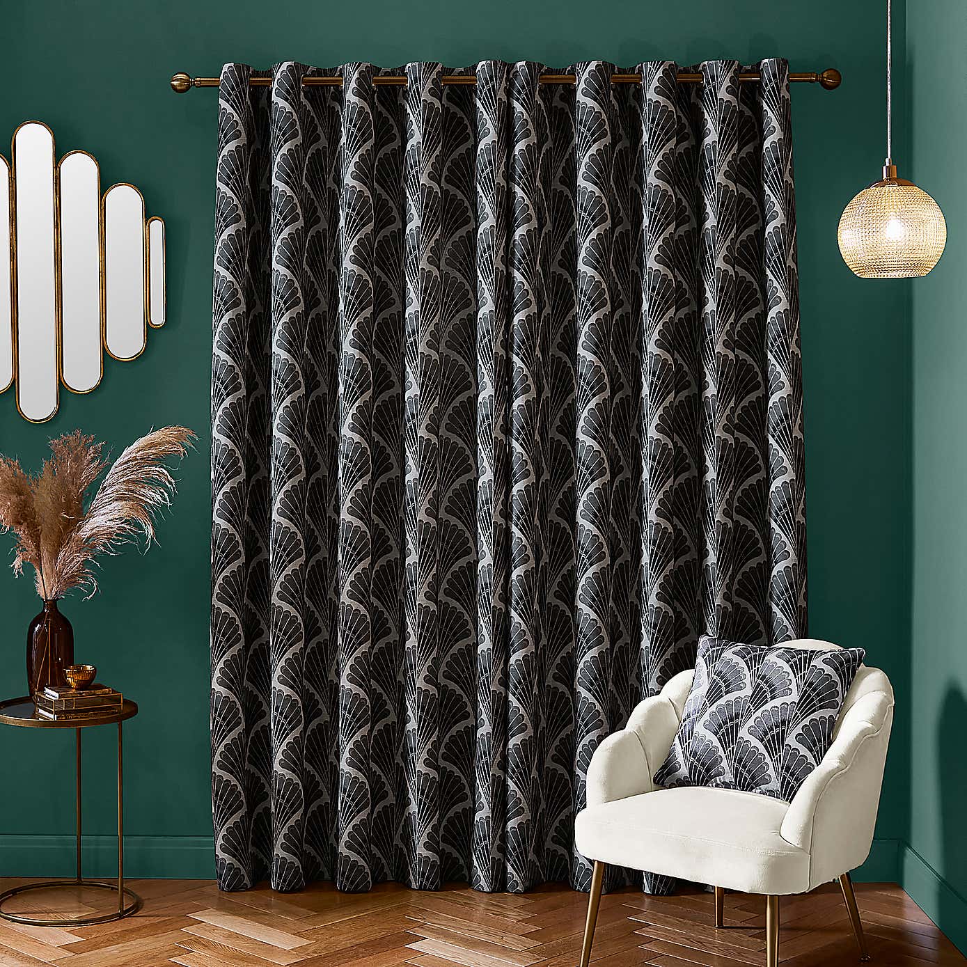 Fan Jacquard Eyelet Curtains