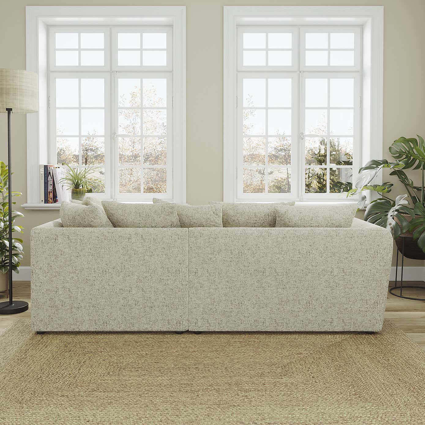 Blake Curved Arm Chunky Chenille Corner Chaise Sofa