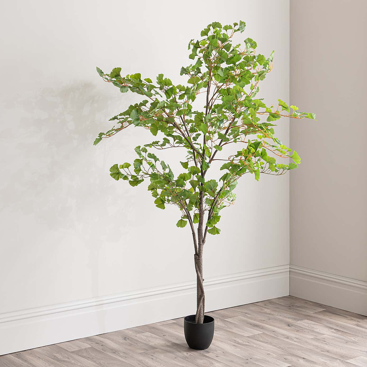 Artificial Ginkgo Tree in black Plant Pot
