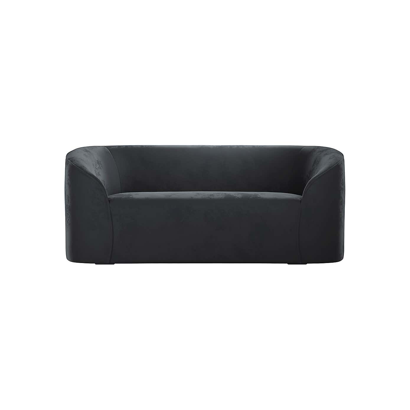 Zuma Black Velvet 2 Seater Sofa