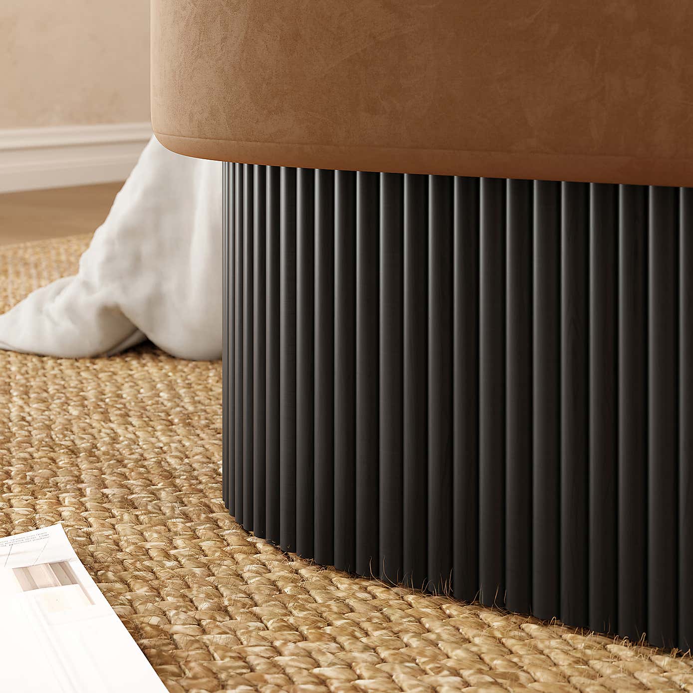 Amari Fluted Storage Ottoman
