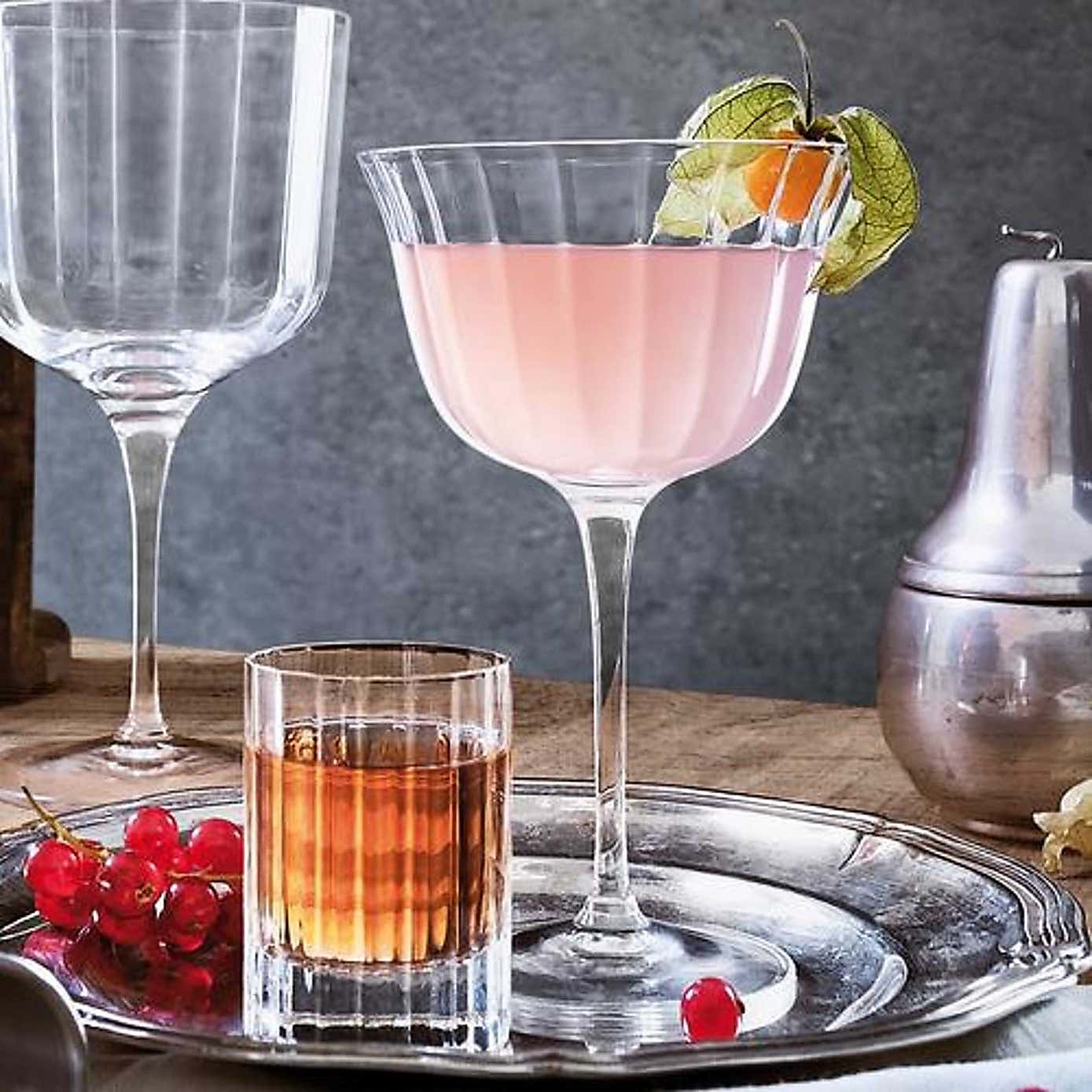 Luigi Bormioli Bach Set of 4 Retro Fizz Flute Glasses