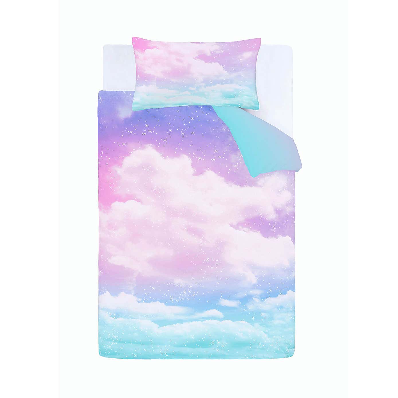 Catherine Lansfield Ombre Rainbow Clouds Duvet Cover and Pillowcase Set