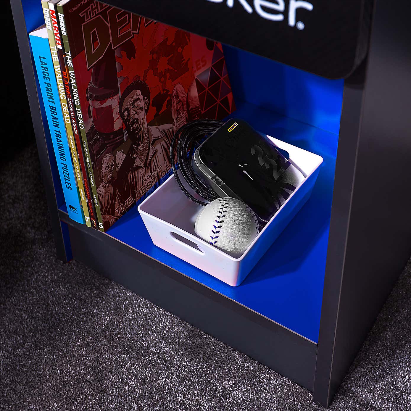 X Rocker Carbon Tek Bedside Table with Wireless charging