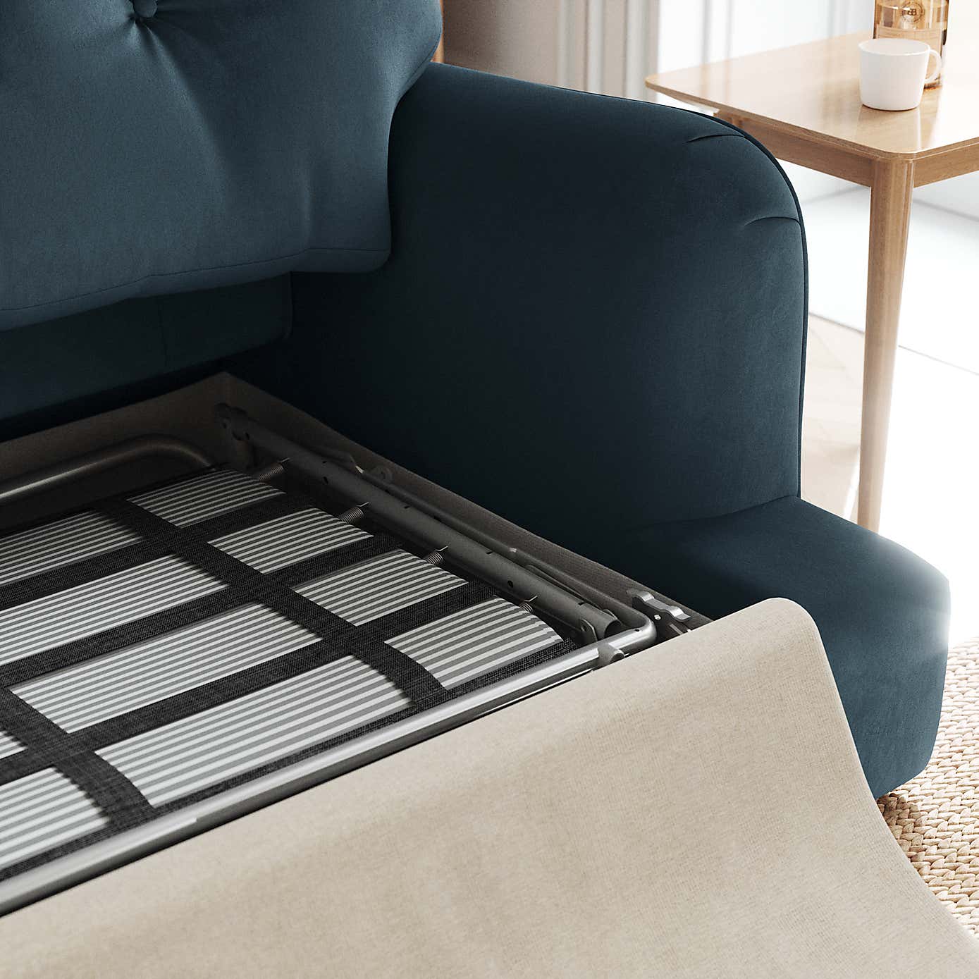 Martha Matte Plush Velvet 2 Seater Double Sofa Bed