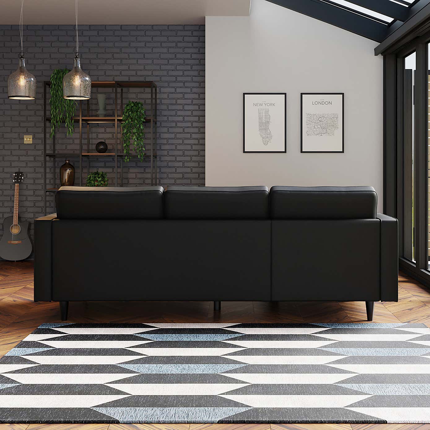 Zoe Faux Leather Right Hand Corner Sofa