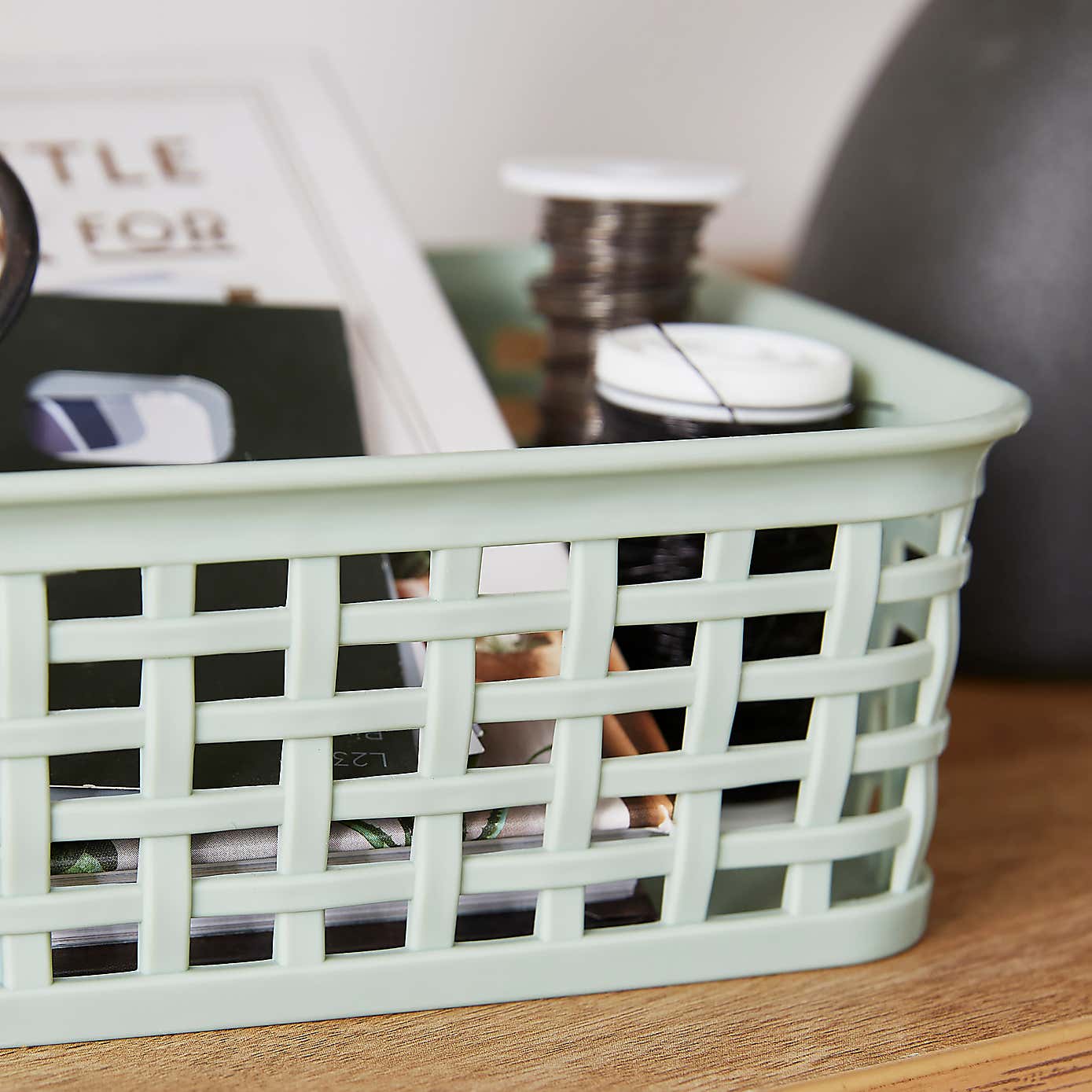 Checked Plastic Basket